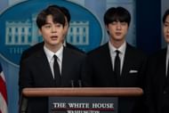 White House Press Briefing with BTS (Image via Getty)